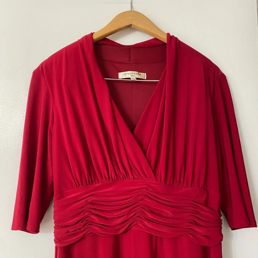 Evan Picone Red Dress - Picture 4 of 7